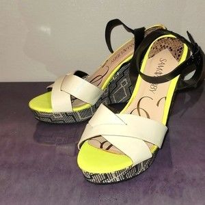 NWOT Sam & Libby Ankle Strap Wedges Size 7 1/2